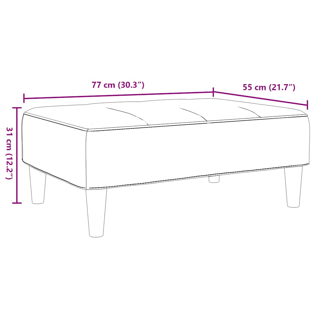 Poggiapiedi Giallo 77x55x31 cm in Velluto | homemem39