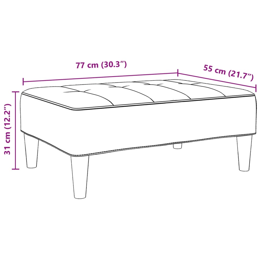 Poggiapiedi Grigio Scuro 77x55x31 cm in Velluto