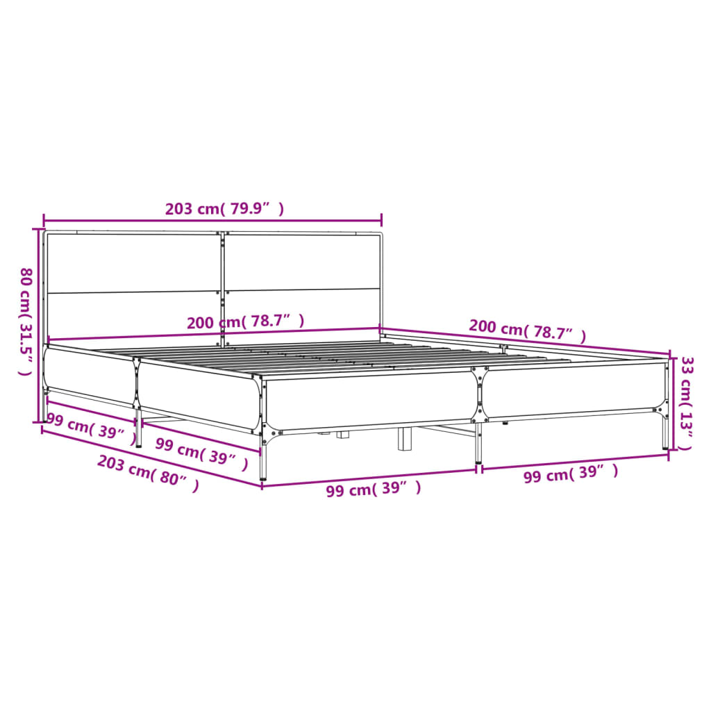 Giroletto Rovere Fumo 200x200 cm in Legno Multistrato e Metallo | homemem39