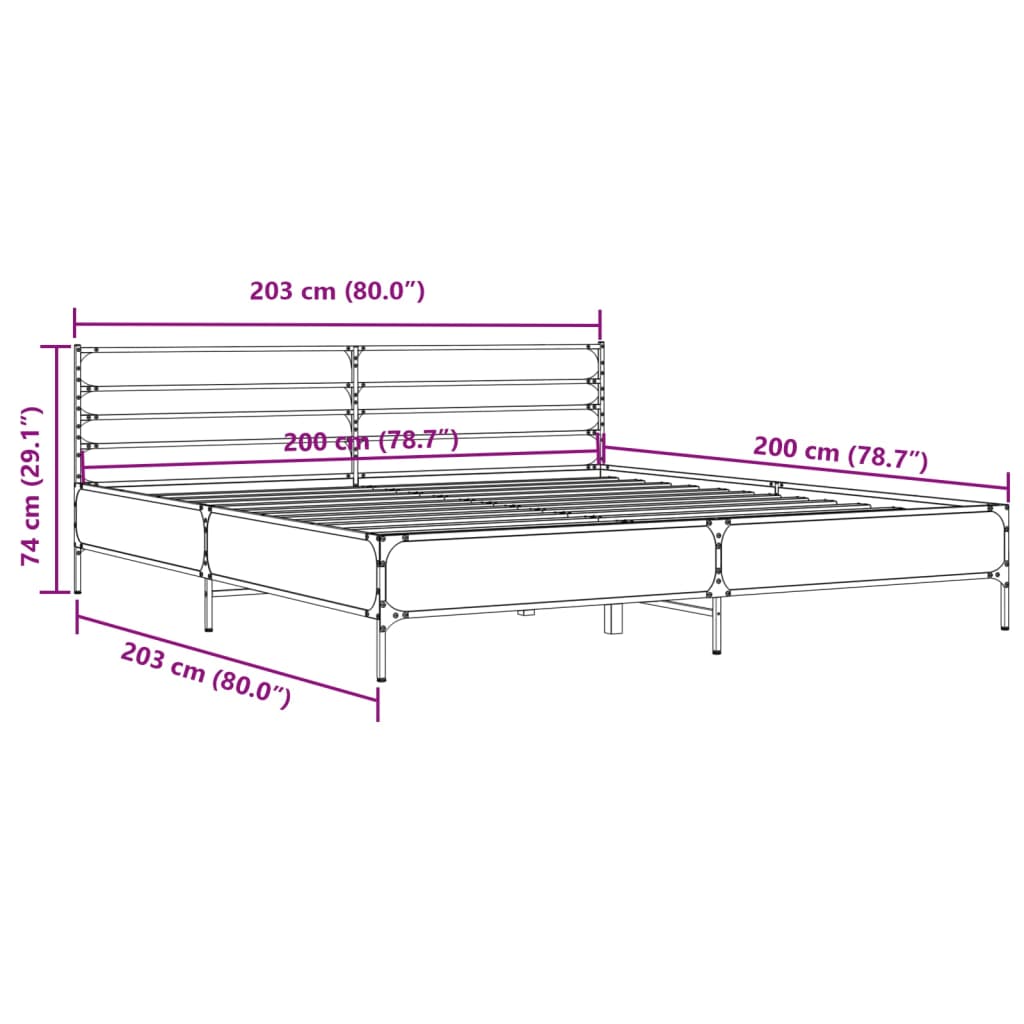 Giroletto Rovere Fumo 200x200 cm in Legno Multistrato e Metallo | homemem39