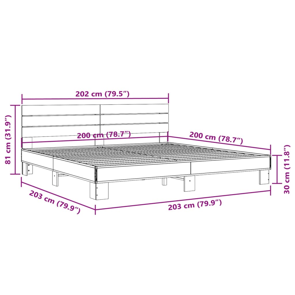 Giroletto Nero 200x200 cm in Legno Multistrato e Metallo | homemem39