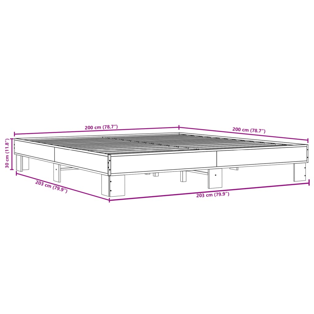 Giroletto Rovere Sonoma 200x200 cm Legno Multistrato e Metallo | homemem39