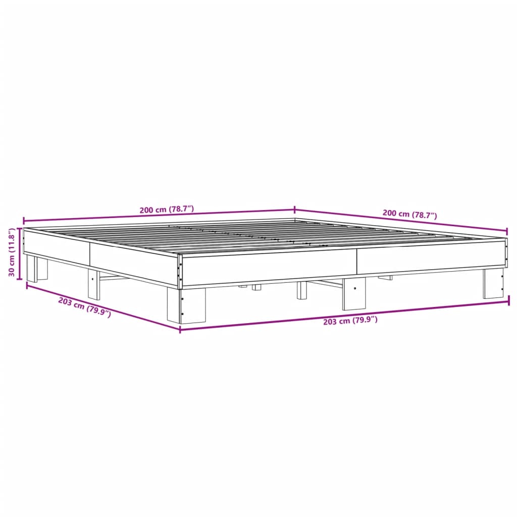 Giroletto Rovere Fumo 200x200 cm in Legno Multistrato e Metallo | homemem39