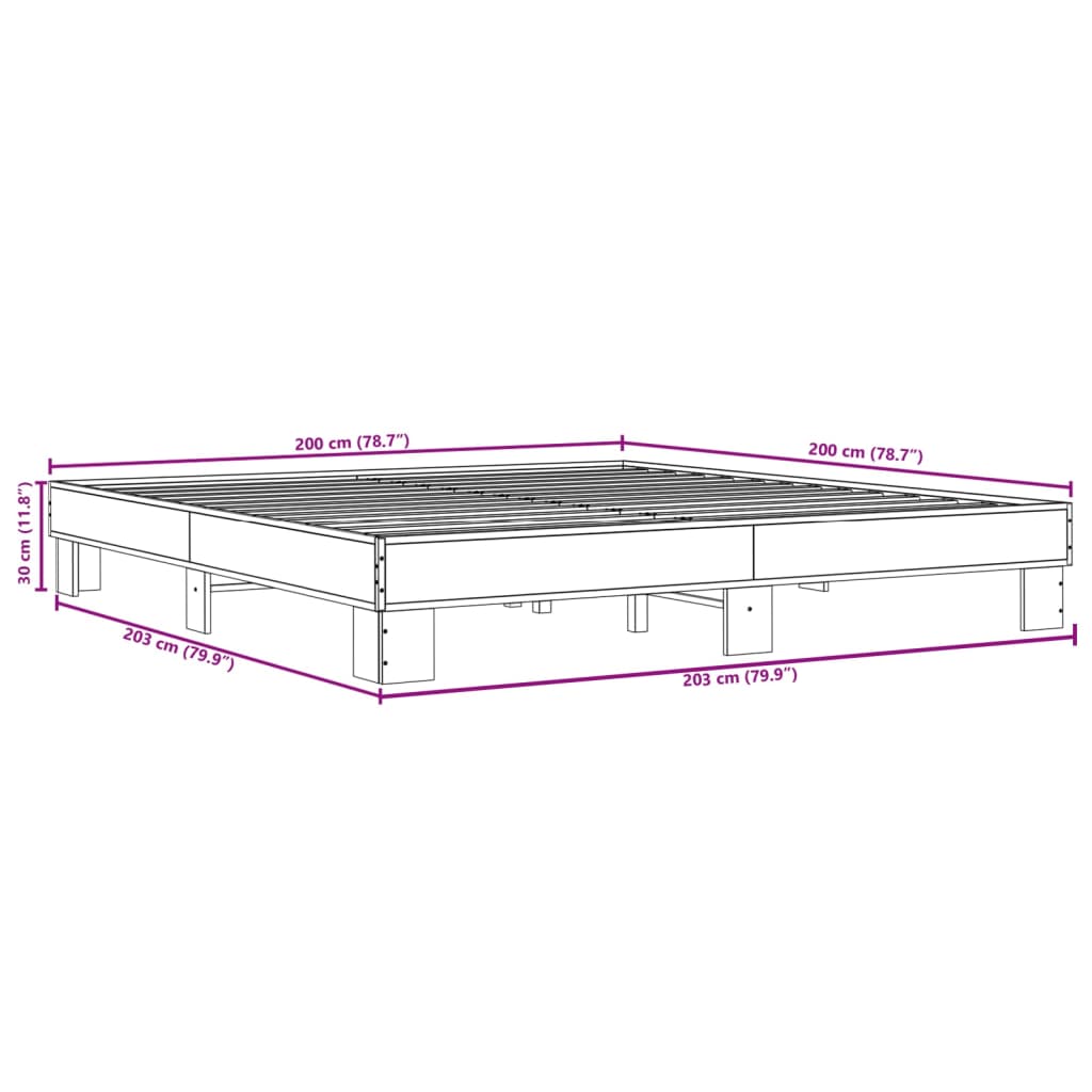 Giroletto Rovere Marrone 200x200cm in Legno Multistrato Metallo | homemem39