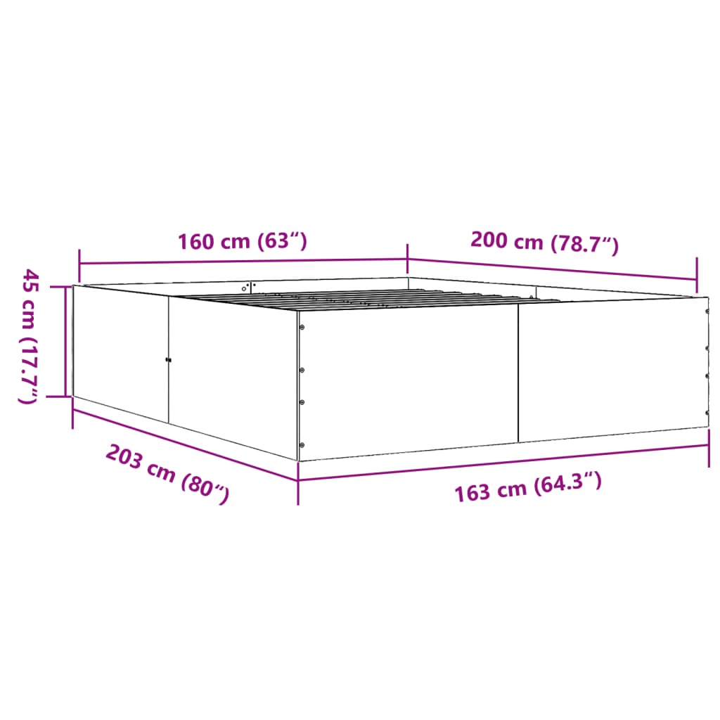 Giroletto Grigio Sonoma 160x200 cm in Legno Multistrato