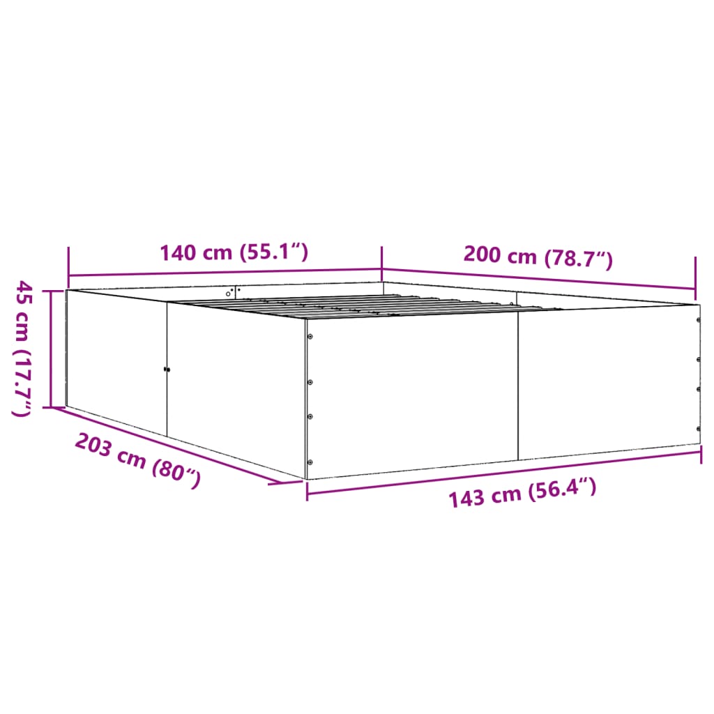 Giroletto Grigio Sonoma 140x200 cm in Legno Multistrato