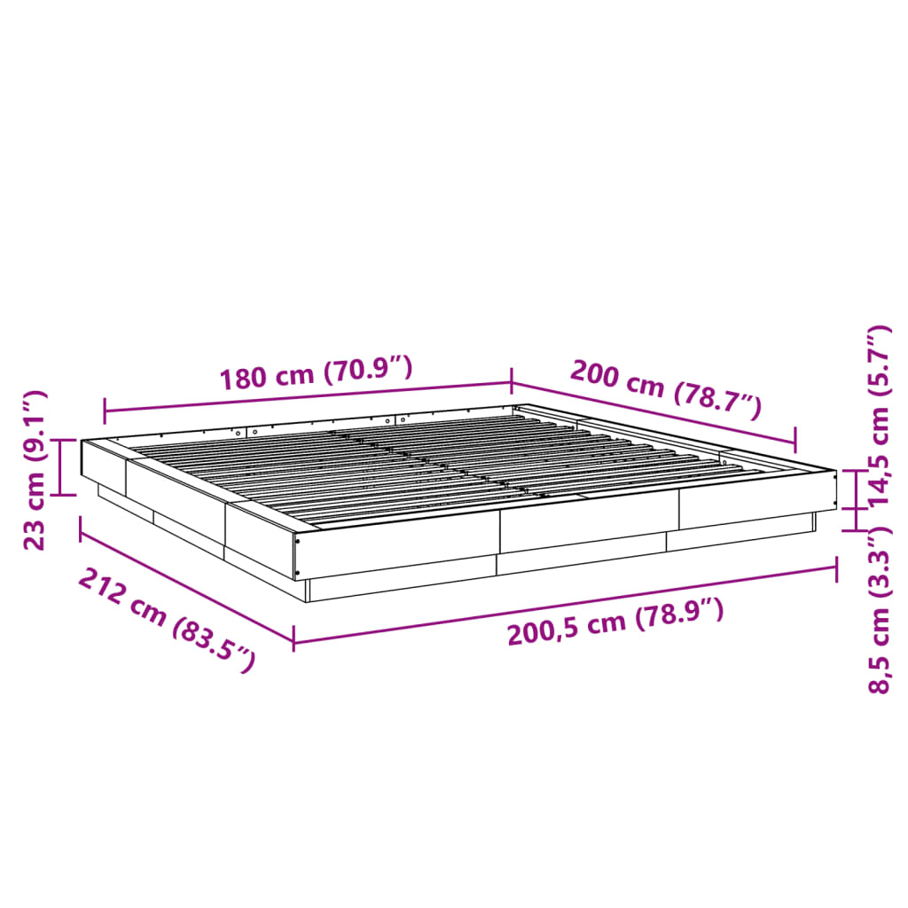 Giroletto Grigio Cemento 180x200 cm in Legno Multistrato | homemem39