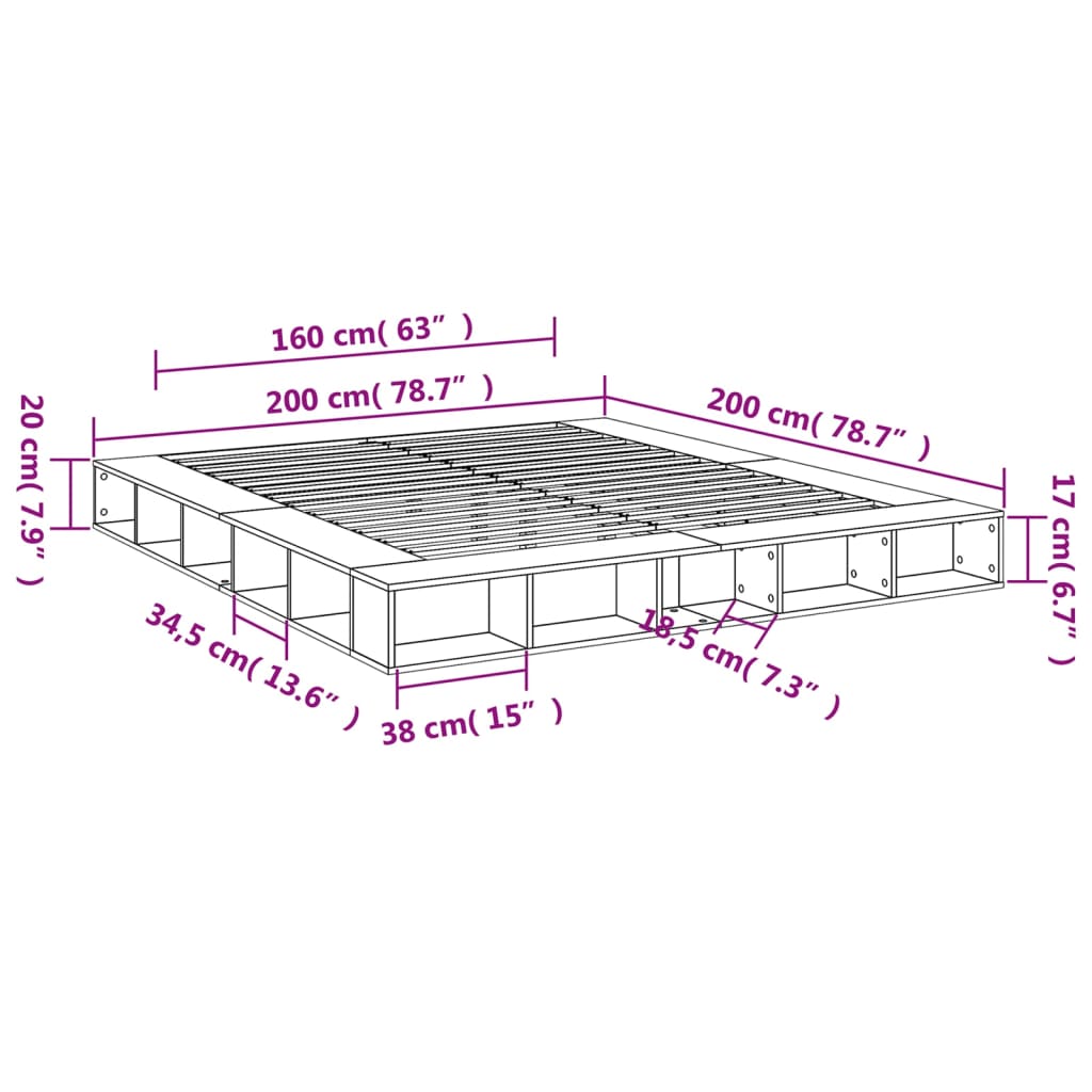 Giroletto Grigio Sonoma 200x200 cm in Legno Multistrato | homemem39