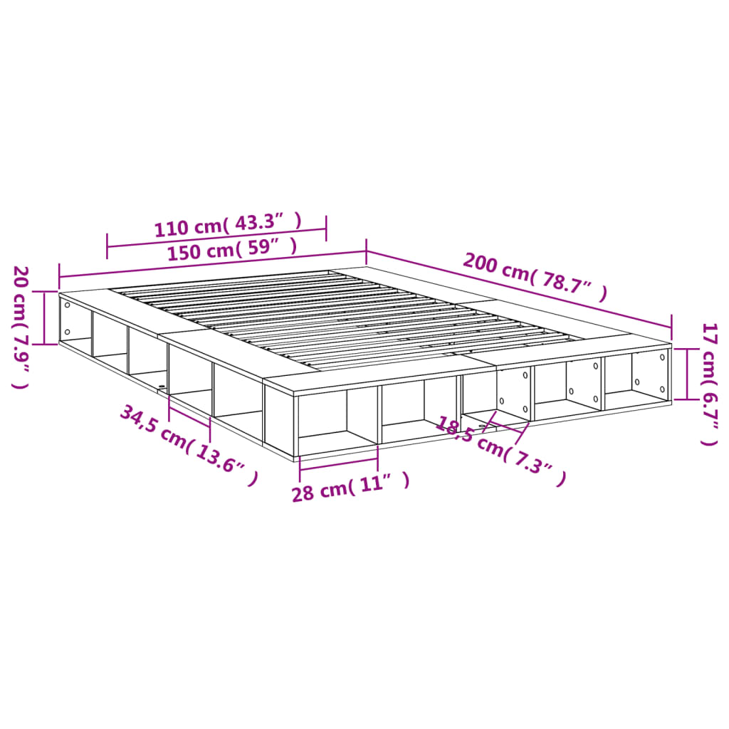 Giroletto Bianco 150x200 cm in Legno Multistrato | homemem39