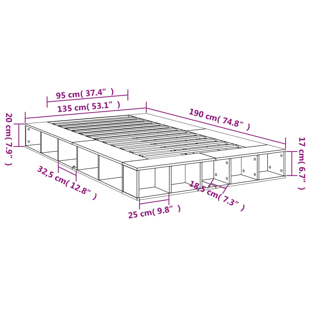 Giroletto Bianco 135x190 cm in Legno Multistrato | homemem39