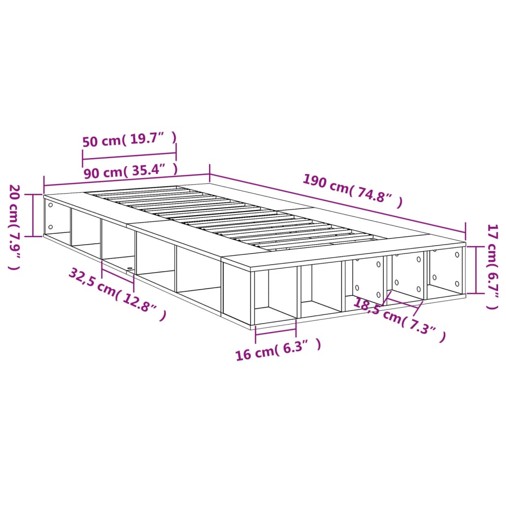 Giroletto Grigio Cemento 90x190 cm in Legno Multistrato | homemem39