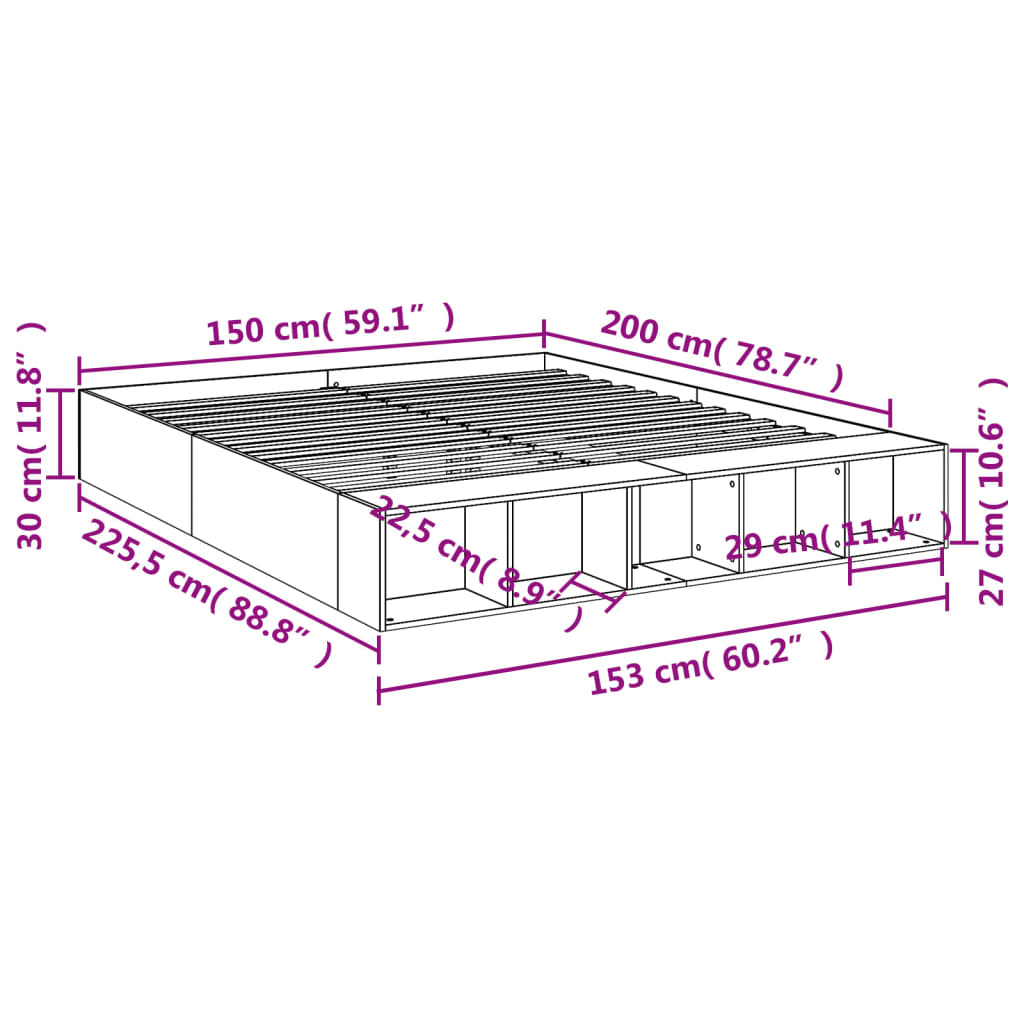 Giroletto Grigio Sonoma 150x200 cm in Legno Multistrato | homemem39