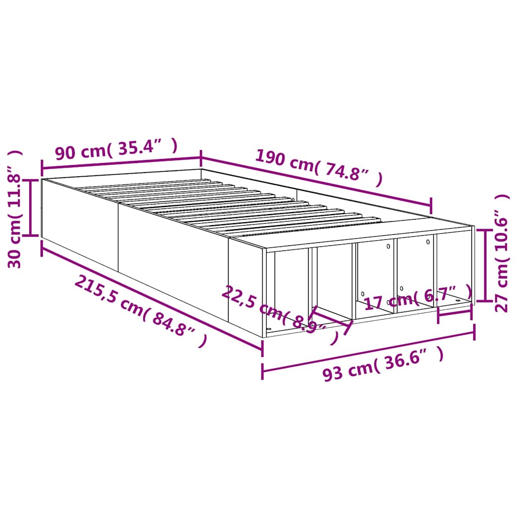 Giroletto Rovere Fumo 90x190 cm in Legno Multistrato | homemem39