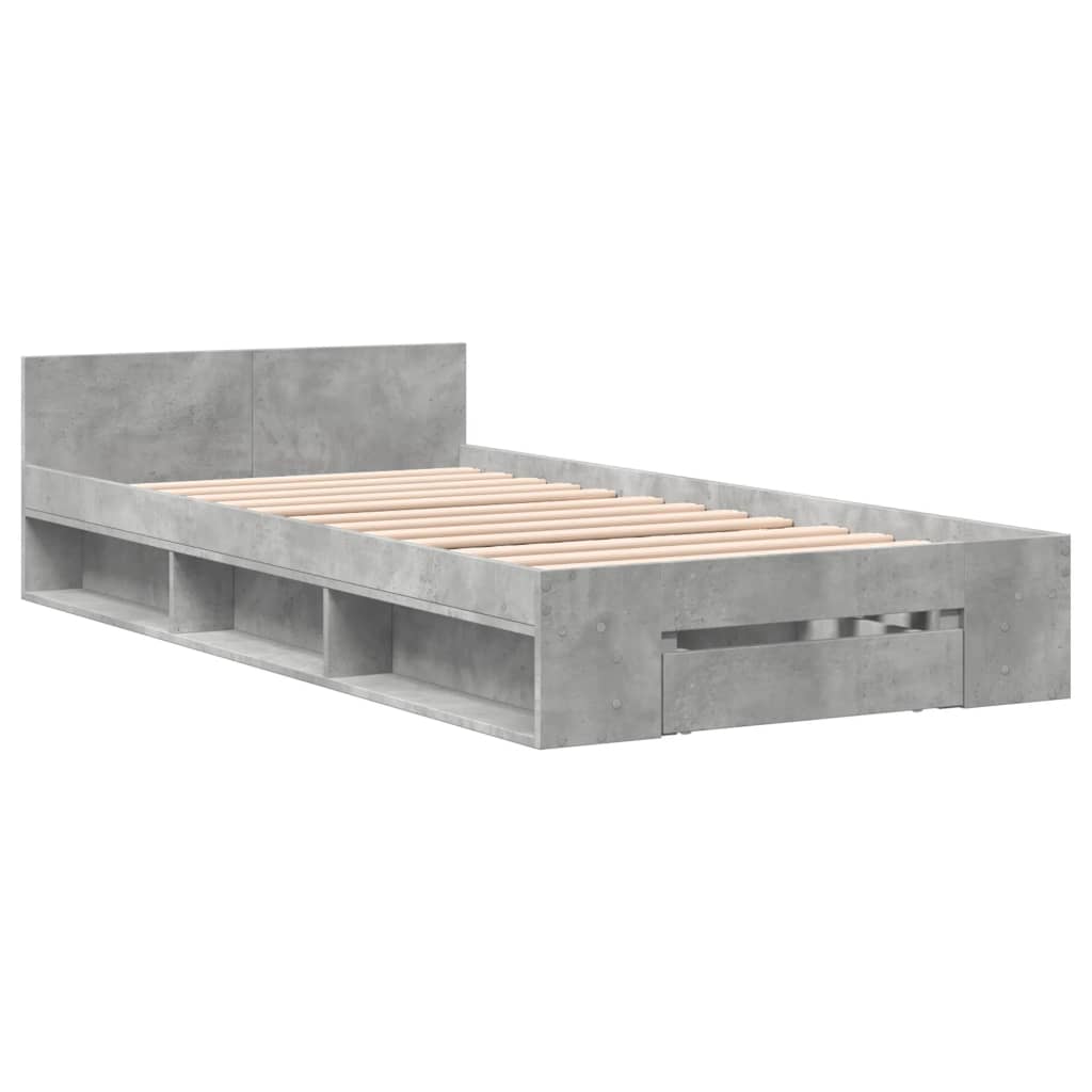 Giroletto Cassetto Grigio Cemento 90x190 cm Legno Multistrato | homemem39
