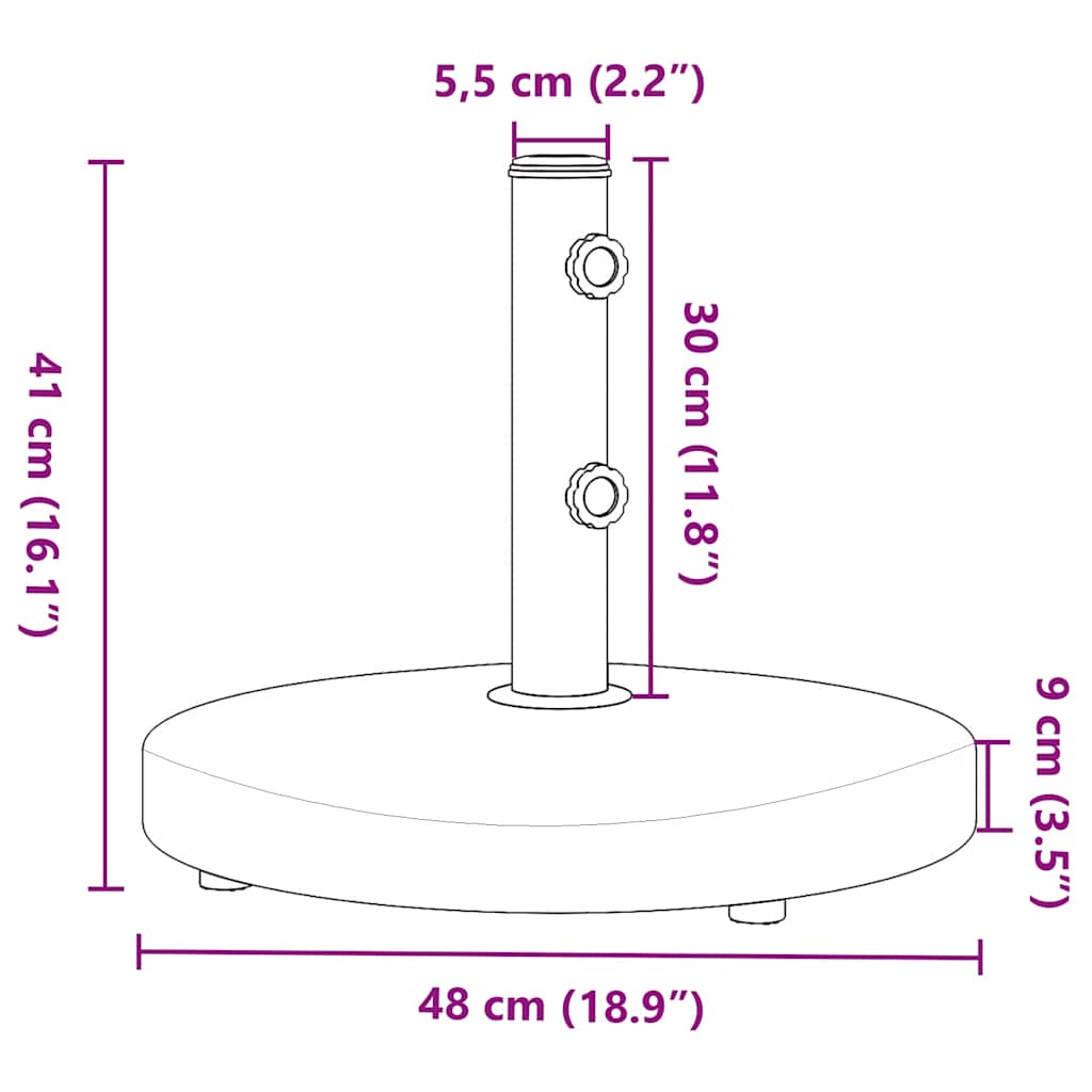 Base per Ombrellone per Pali Ø32/38/48 mm 25 kg Rotonda | homemem39