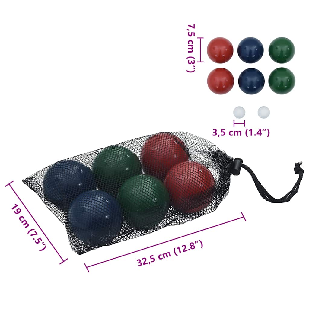 Set Bocce 8 pz con Custodia Trasporto in Legno Massello di Pino | homemem39