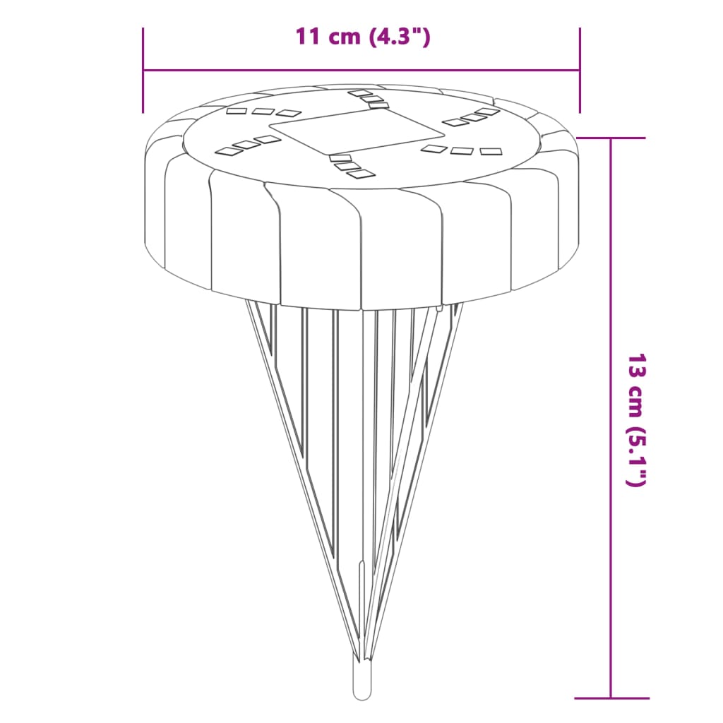 Luci Solari da Terra con Picchetti da Esterno 4pz Bianco Caldo | homemem39