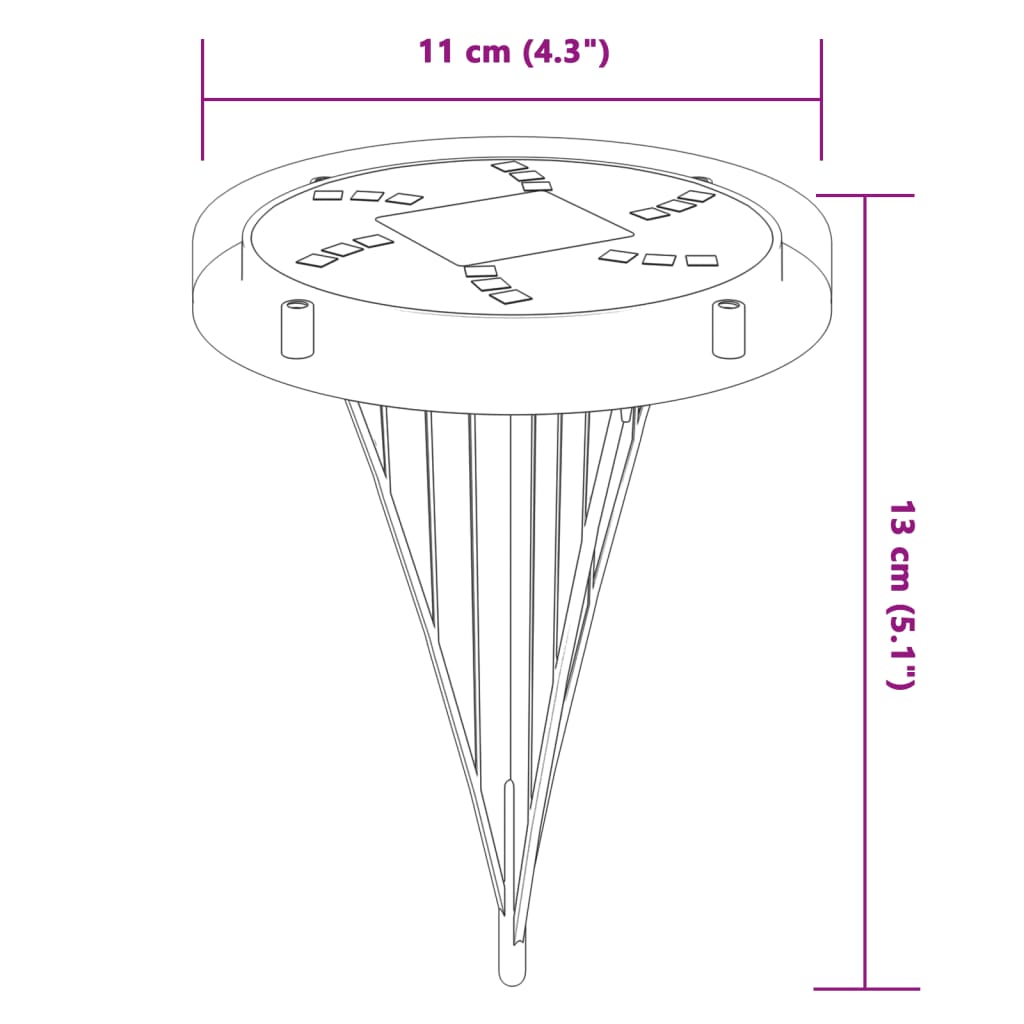 Luci Solari da Terra con Picchetti da Esterno 4pz Bianco Caldo | homemem39