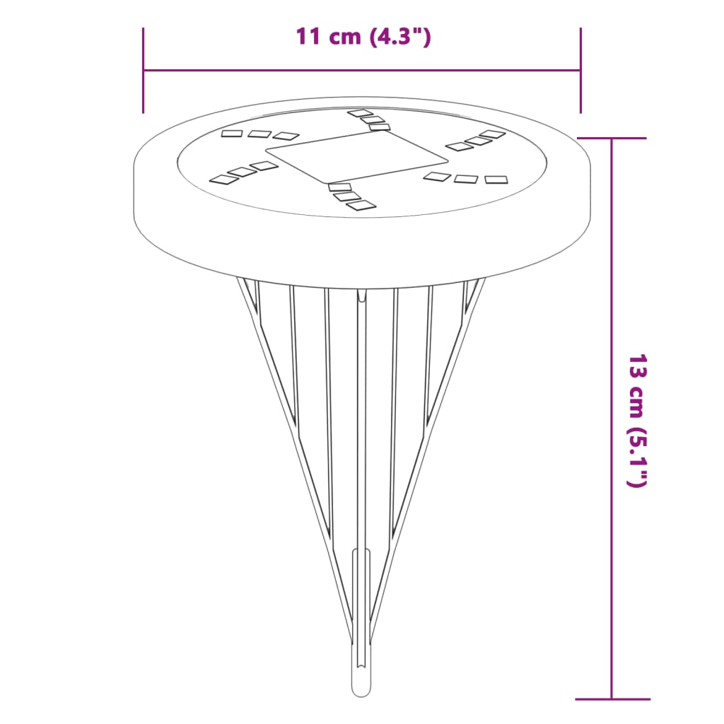 Luci Solari da Terra con Picchetti da Esterno 12pz Bianco Caldo | homemem39