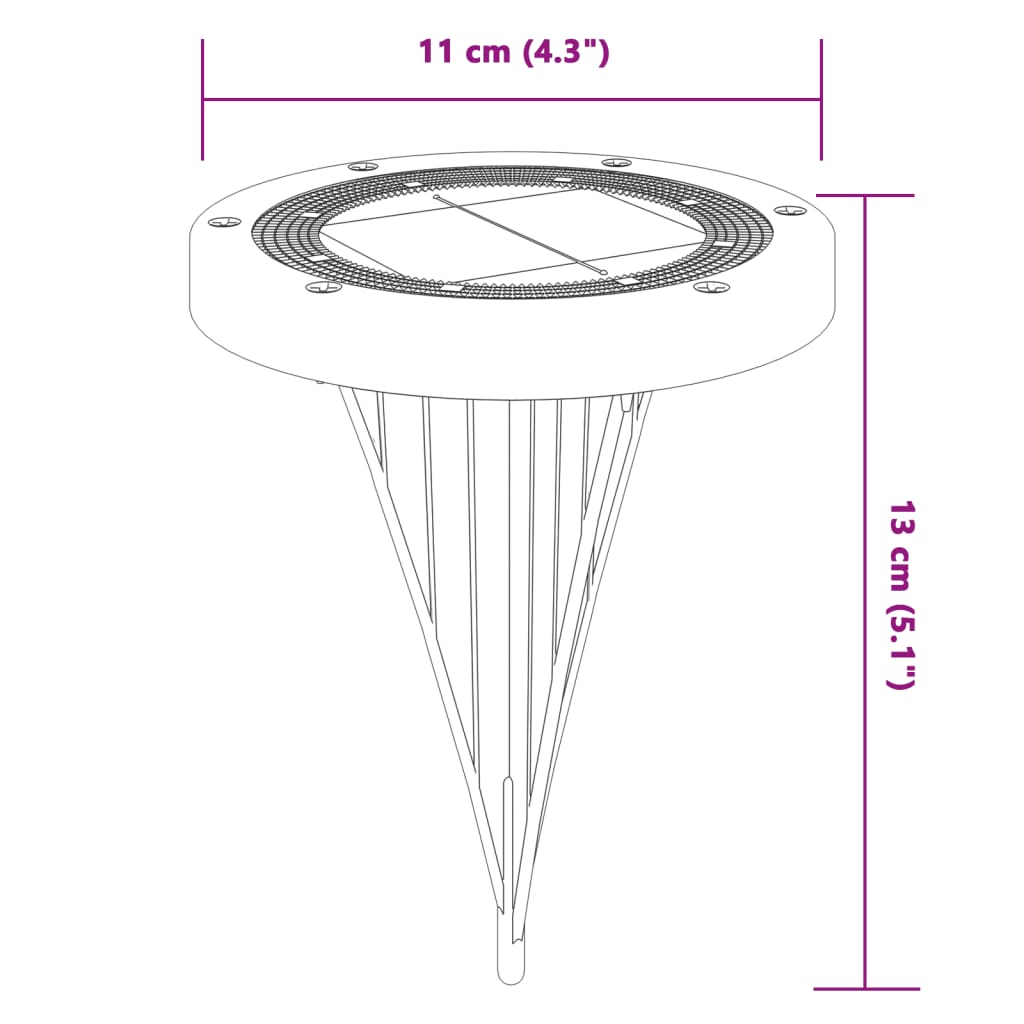 Luci Solari da Terra con Picchetti da Esterno 12pz Bianco Caldo | homemem39