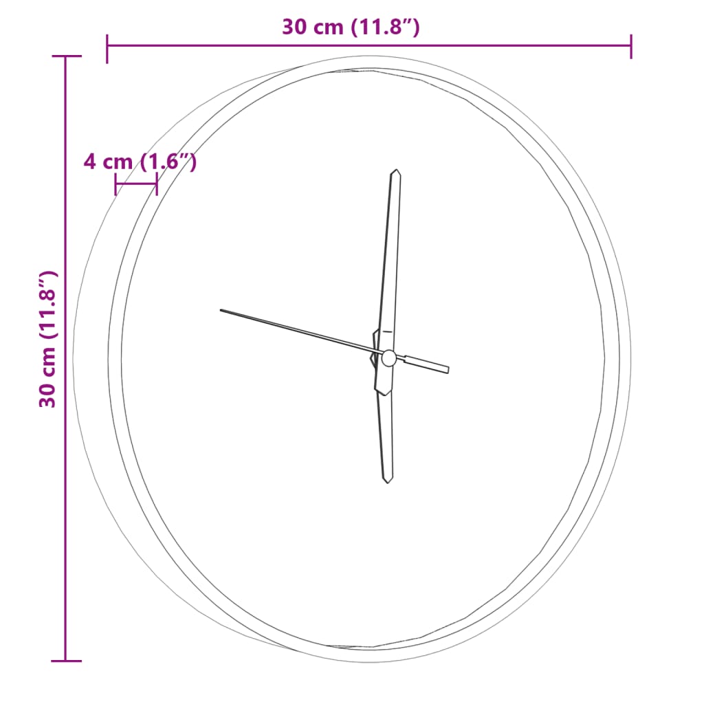 Orologio a Parete con Ore e Lancette Luminose Blu Ø30 cm | homemem39
