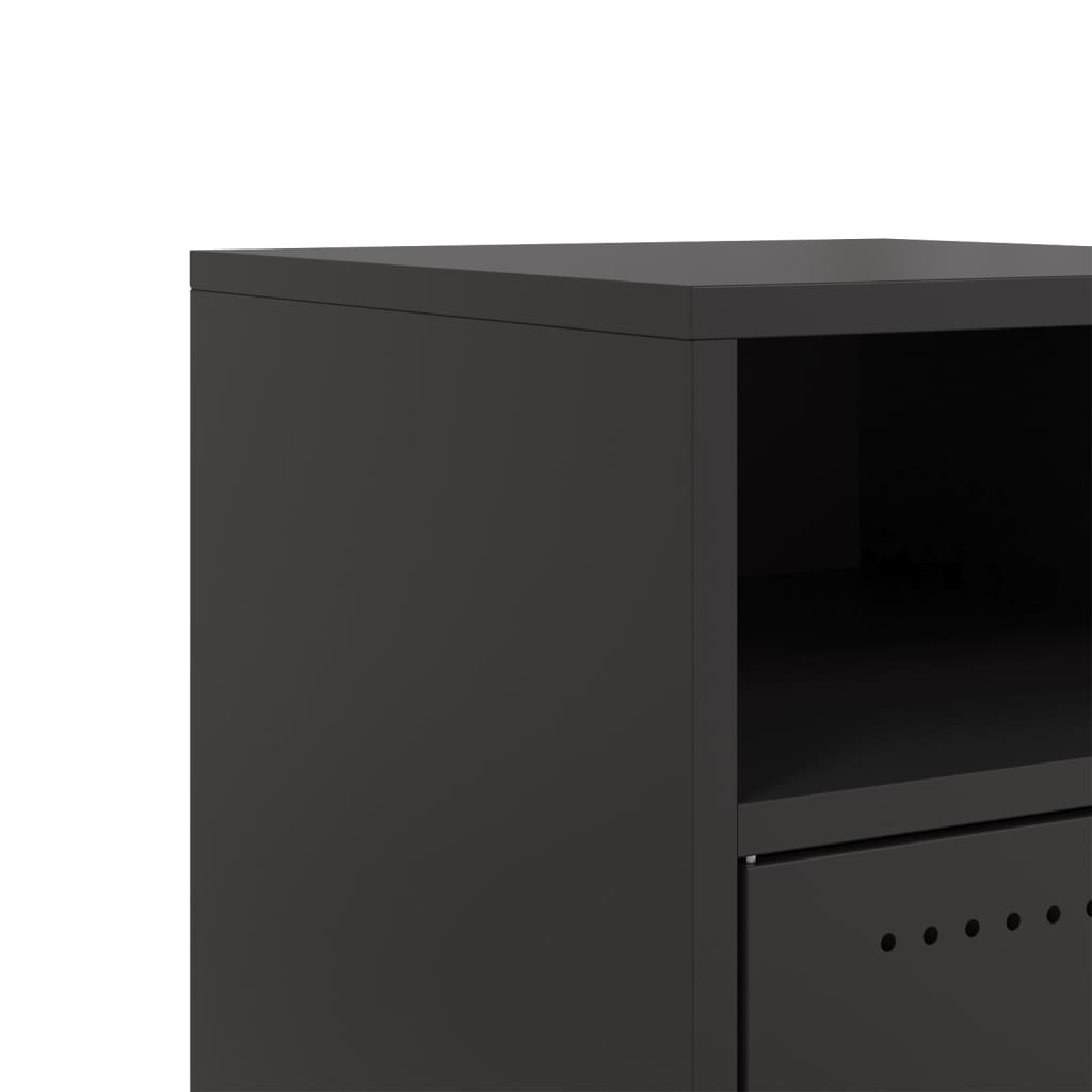 Comodino Nero 36x39x59 cm in Acciaio | homemem39