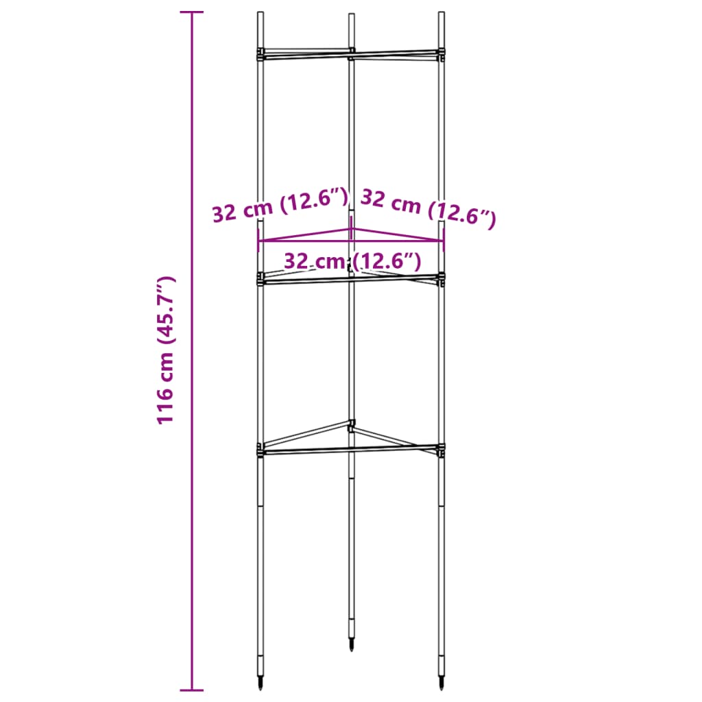 Sostegni per Pomodori 6pz 116 cm in Acciaio e PP | homemem39