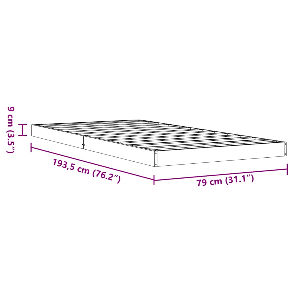 Giroletto Marrone Cera 75x190 cm in Legno Massello di Pino - homemem39