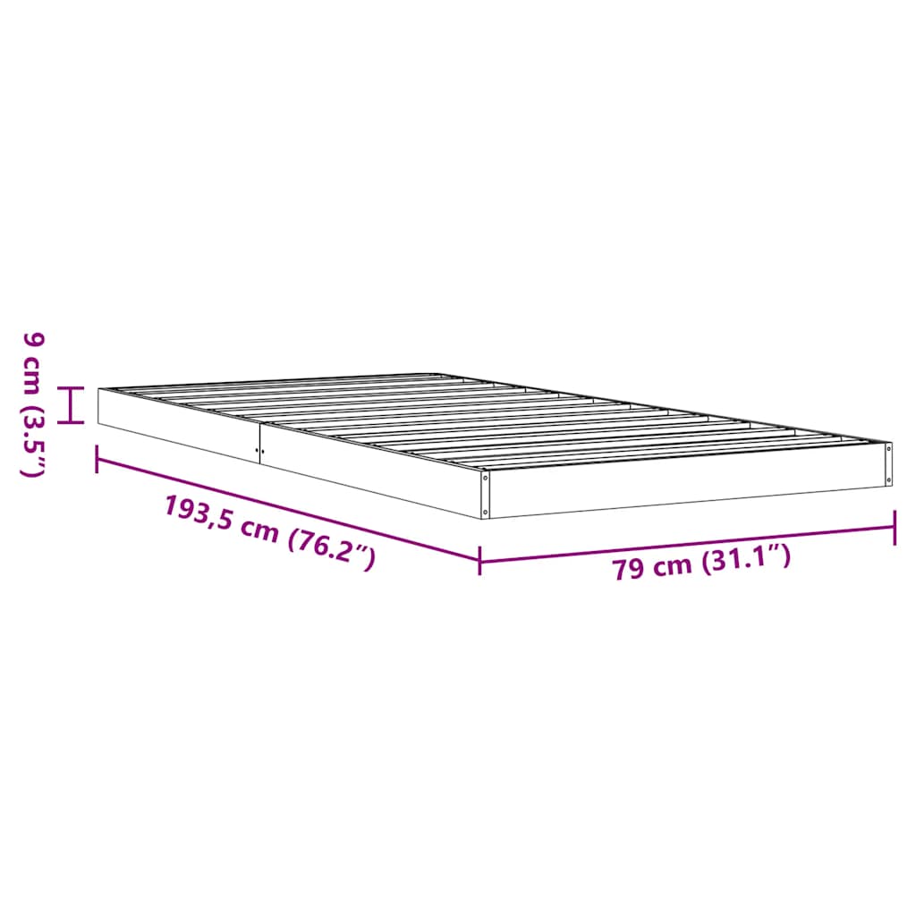 Giroletto Marrone Cera 75x190 cm in Legno Massello di Pino | homemem39