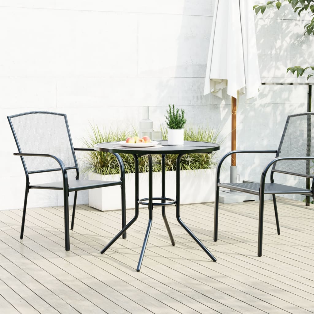 Tavolo Patio Rotondo Antracite Ø80x72,5 cm Acciaio Verniciato | homemem39