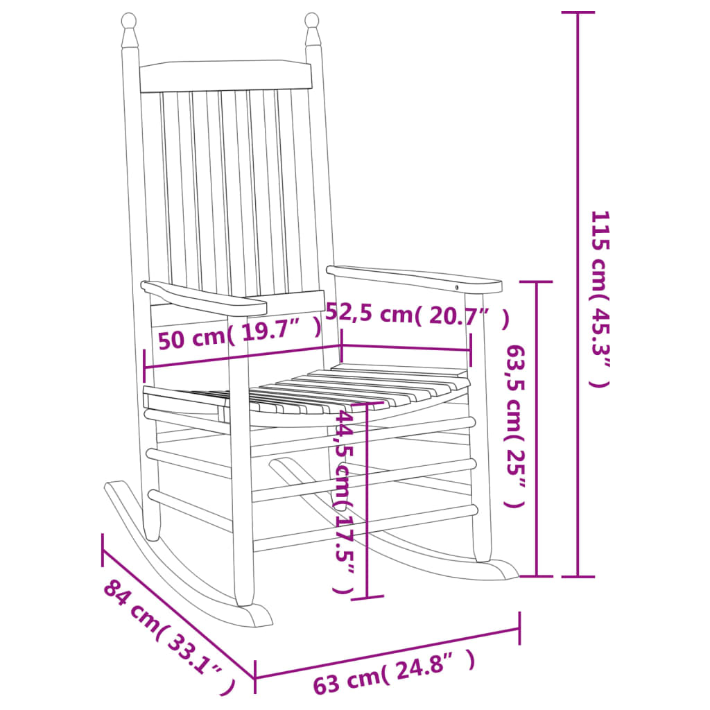 Sedie a Dondolo Sedute Curve 2 pz Grigie Legno Massello Pioppo | homemem39