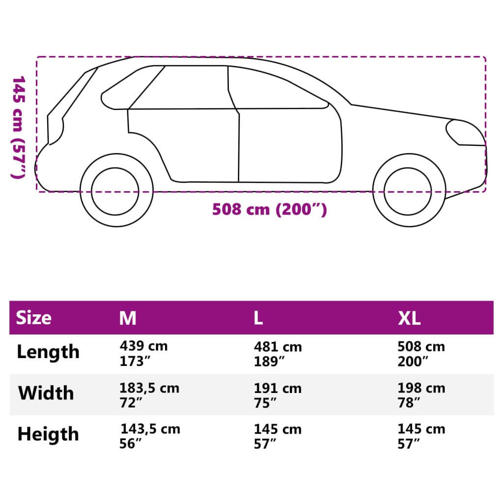 Copriauto per Fuoristrada Grigio Pieno XL Tessuto non Tessuto | homemem39