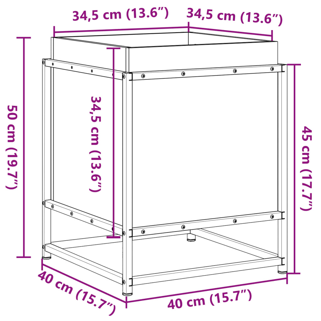 Fioriera da Giardino 40x40x50 cm in Legno di Pino Impregnato | homemem39
