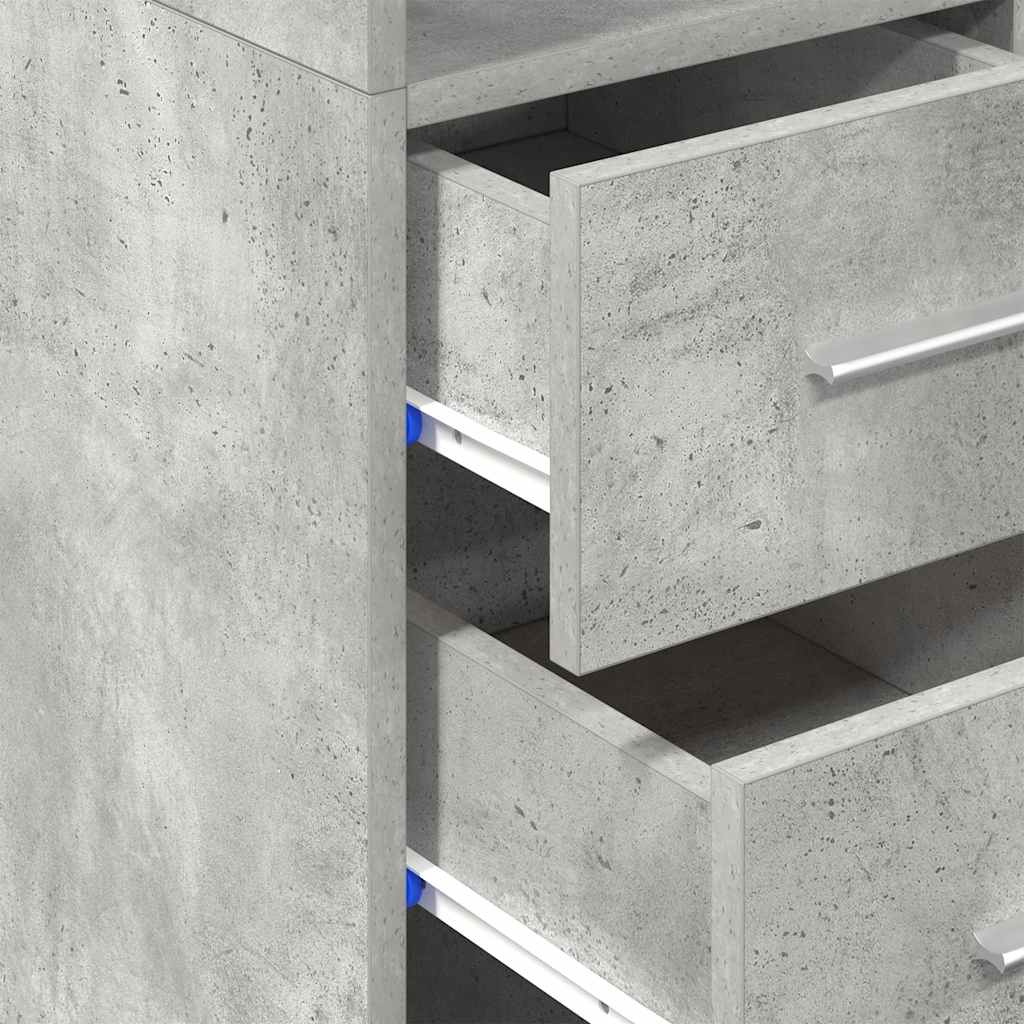 Mobile Sottile Grigio Cemento 30x42,5x225 cm in Truciolato