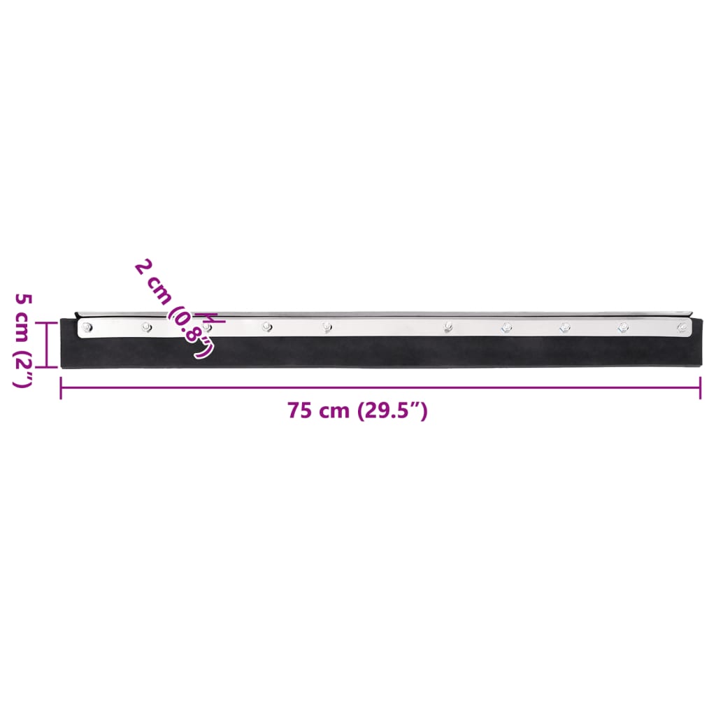 Testina Tergipavimento 5pz 75x2x5 cm in Acciaio e Gomma | homemem39