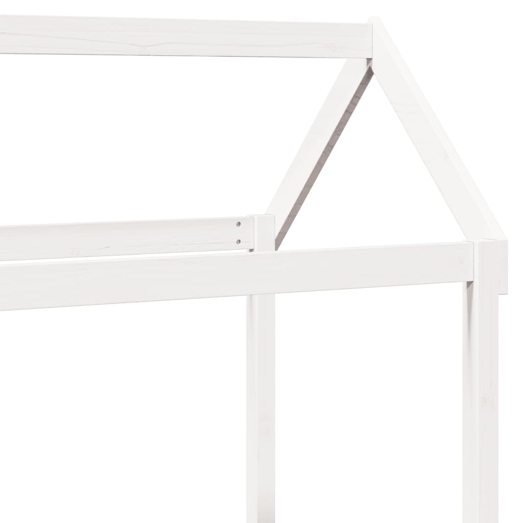 Set Dormeuse con Tetto Bianco 80x200 cm Legno Massello di Pino | homemem39