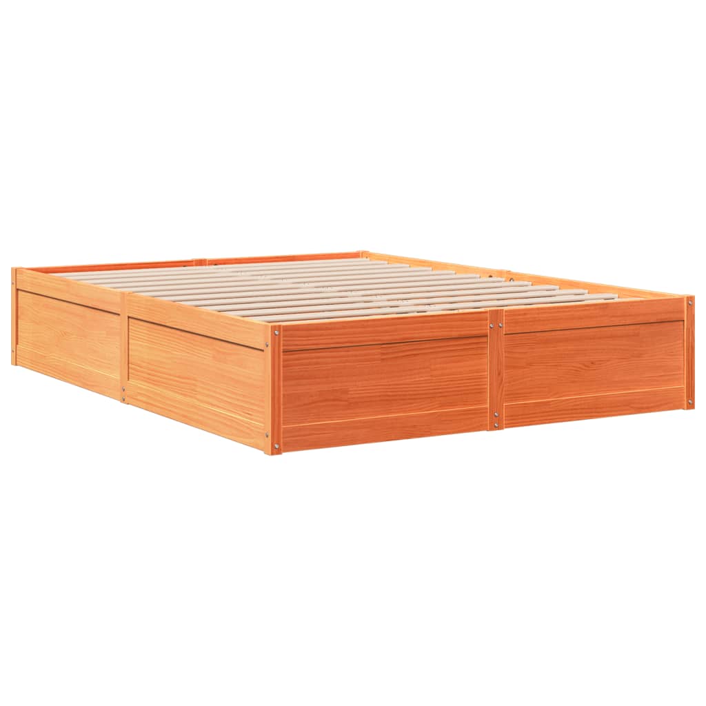 Letto senza Materasso Marrone Cera 160x200 cm in Legno di Pino | homemem39