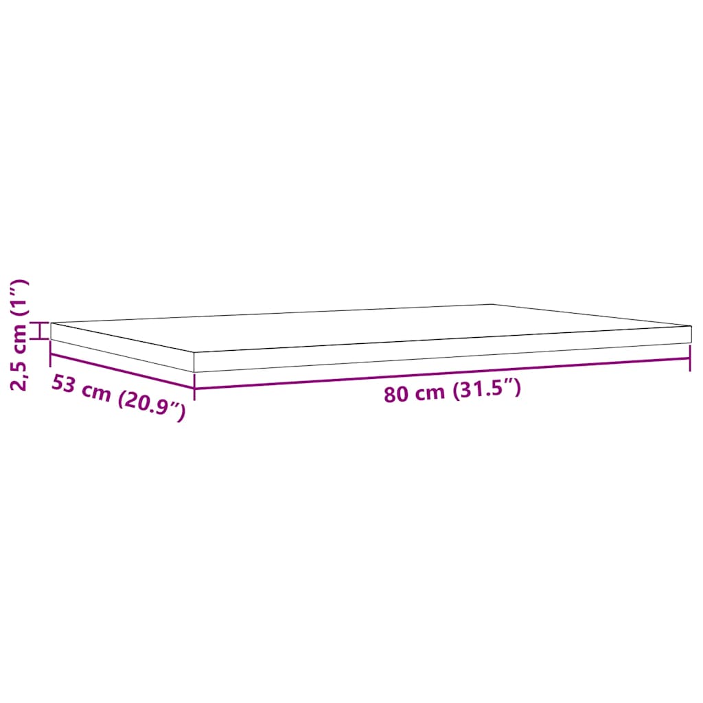 Piani Tavolo 3 pz 80x53x2,5 cm Rettangolare Legno Massello Pino | homemem39
