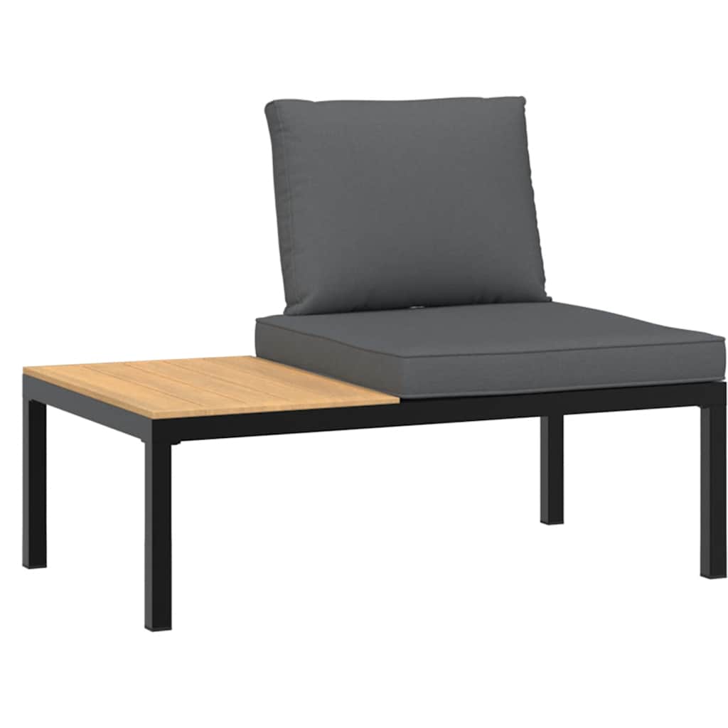 Set Divani da Giardino 2 pz con Cuscini in Alluminio Nero | homemem39
