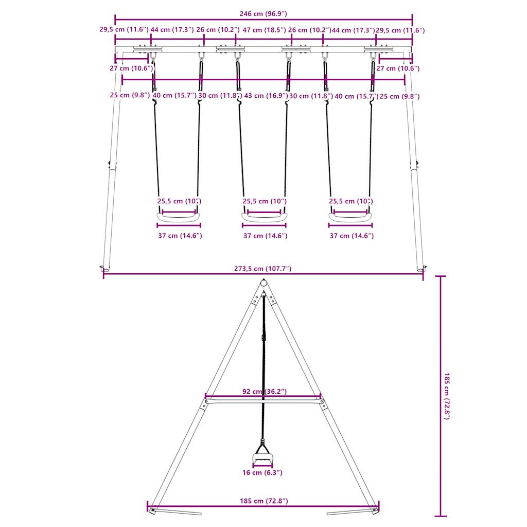 Set Altalene da Esterno 3 pz | homemem39