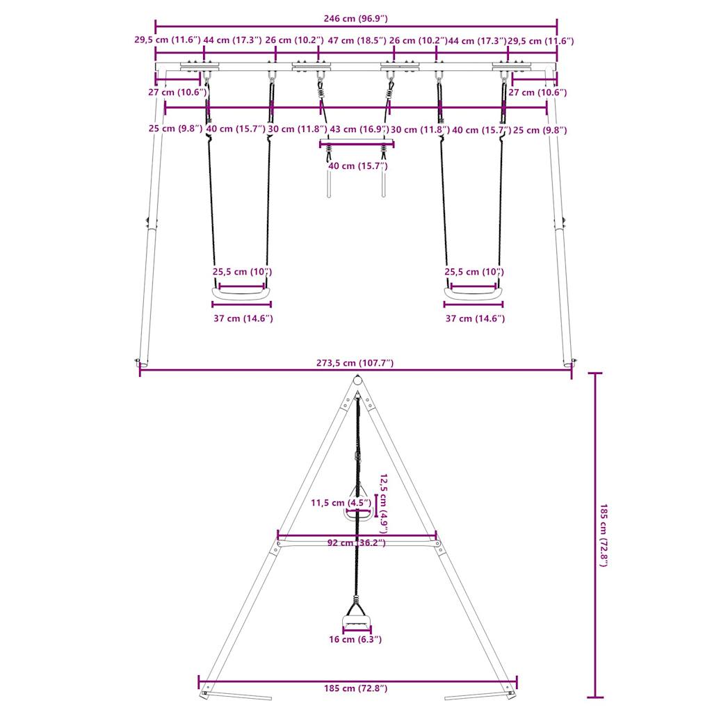 Set Gioco da Esterno con Altalene e Trapezio