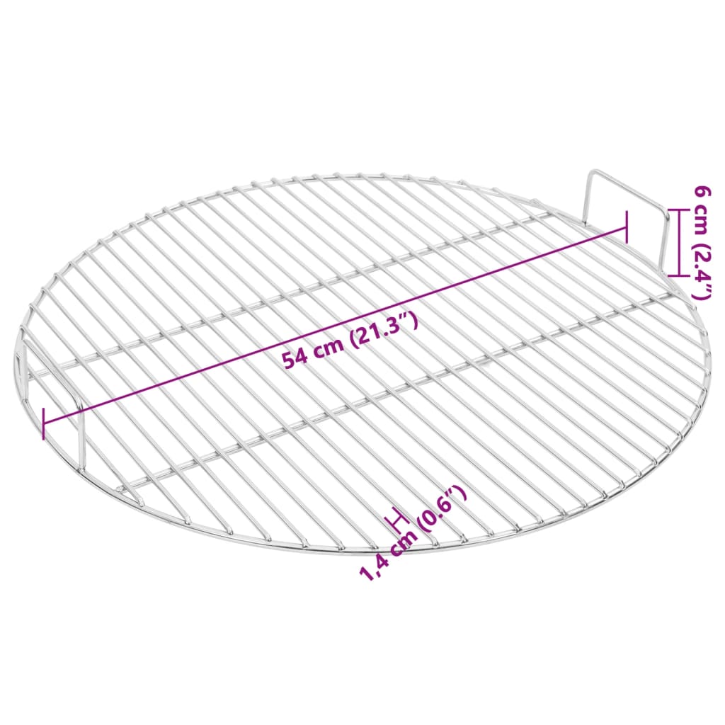 Griglia con Maniglie Rotonda Ø54 cm in Acciaio Inox 304 | homemem39