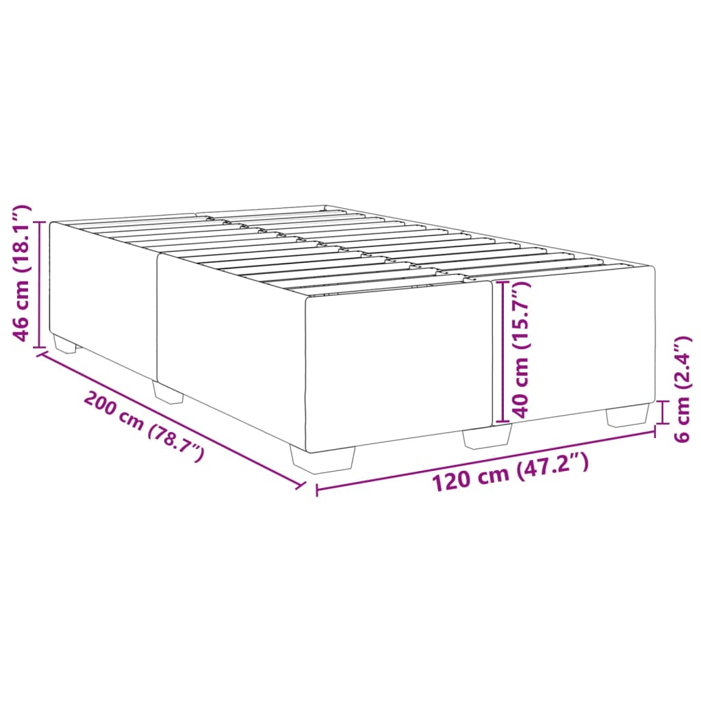 Giroletto senza Materasso Marrone Scuro 120x200 cm Tessuto | homemem39