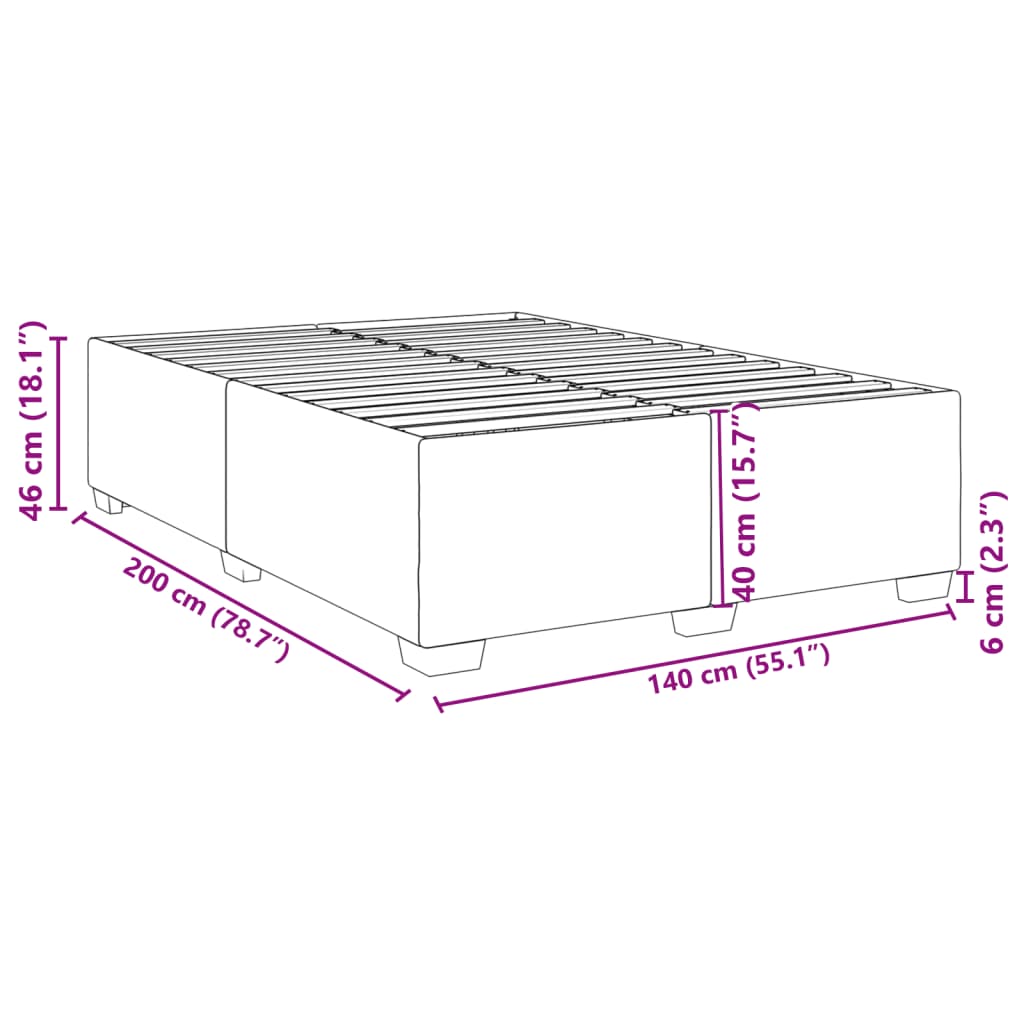 Giroletto senza Materasso Tortora 140x200 cm in Tessuto | homemem39