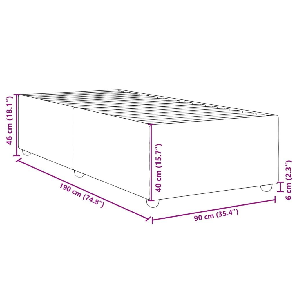 Giroletto senza Materasso Crema 90x190 cm in Tessuto | homemem39