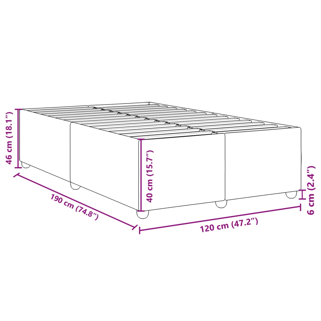 Giroletto senza Materasso Tortora 120x190 cm Tessuto | homemem39