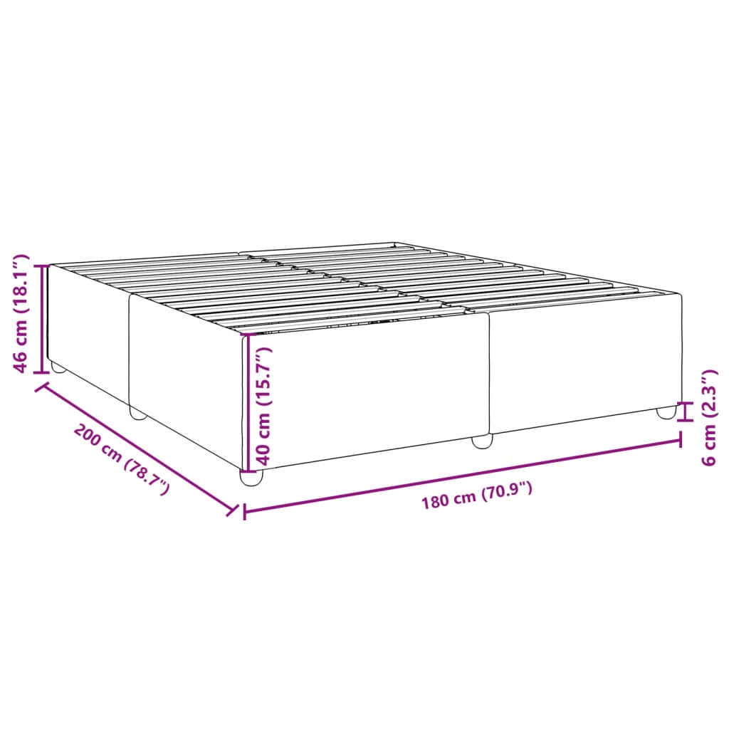 Giroletto senza Materasso Grigio Scuro 180x200 cm Tessuto | homemem39