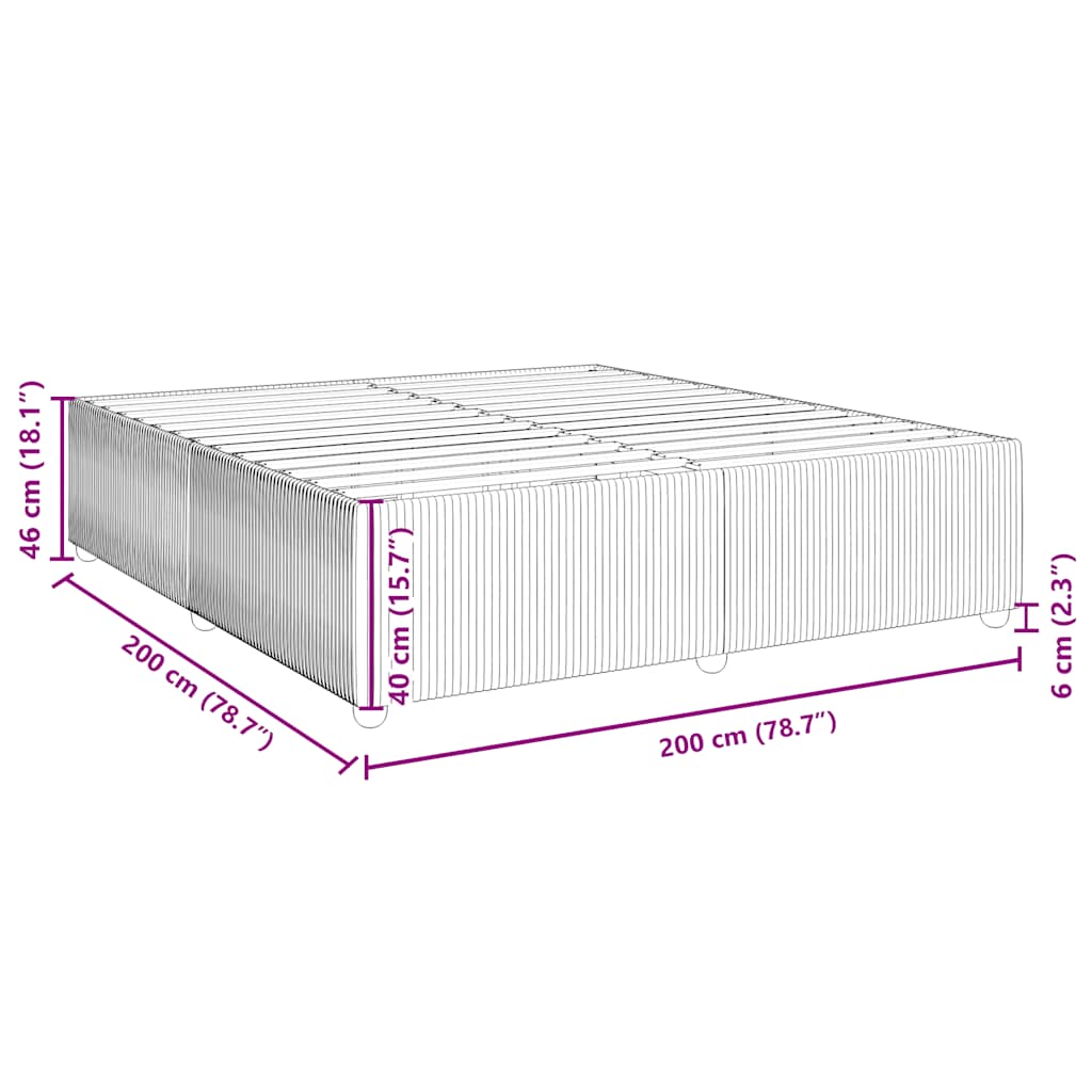 Giroletto senza Materasso Grigio Scuro 200x200 cm Tessuto | homemem39