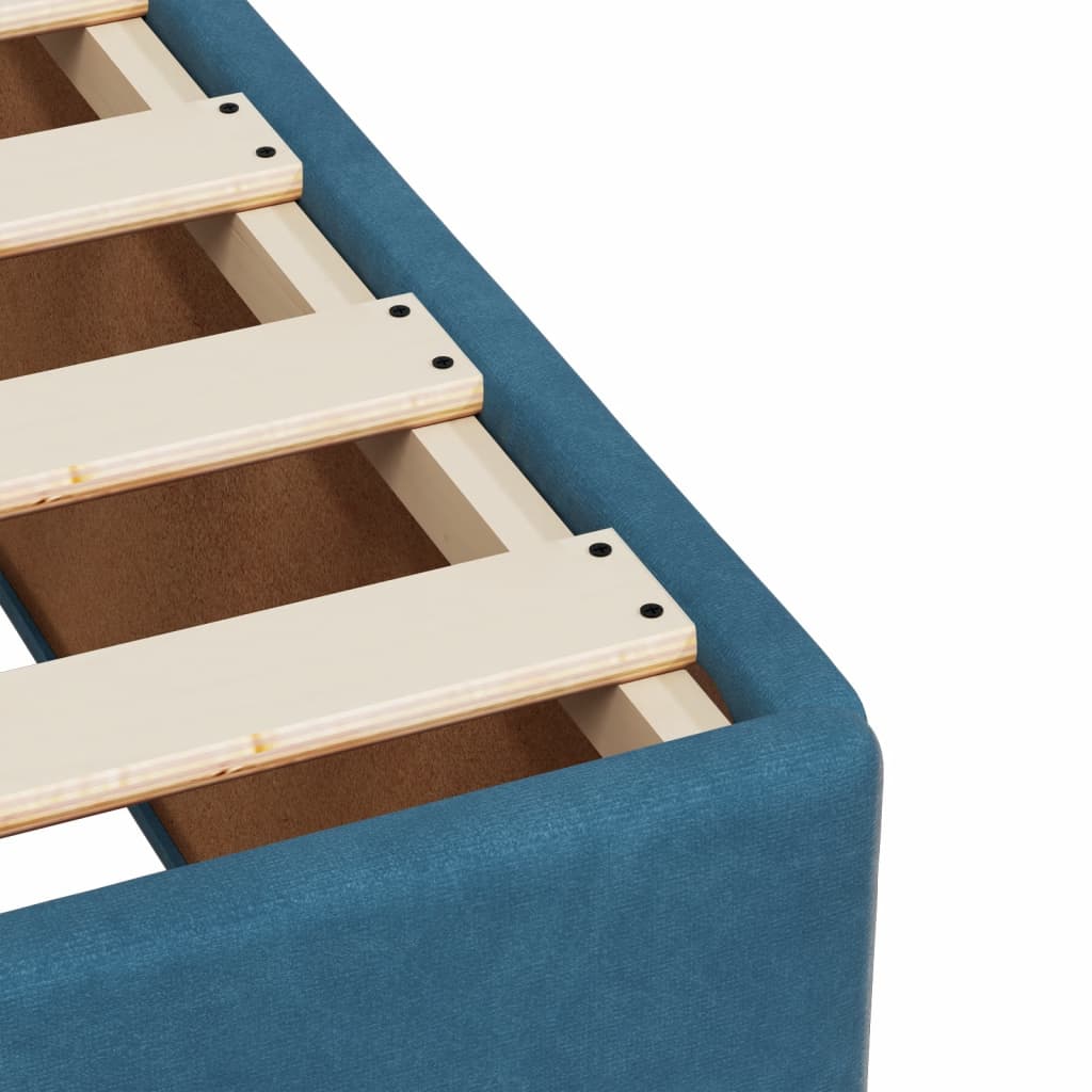 Giroletto a Molle con Materasso Blu 160x200 cm in Velluto | homemem39