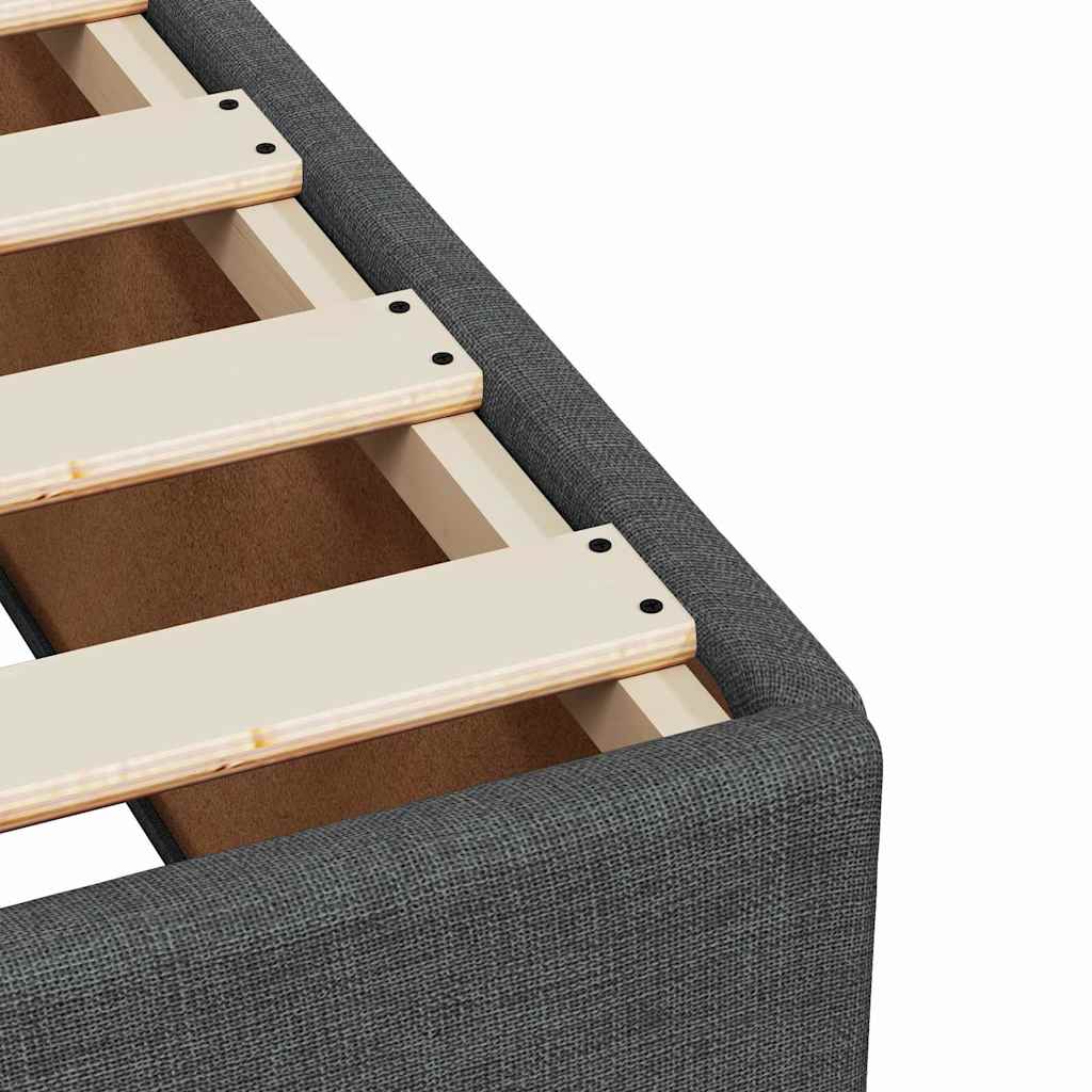 Giroletto a Molle con Materasso Grigio Scuro 200x200 cm Tessuto | homemem39